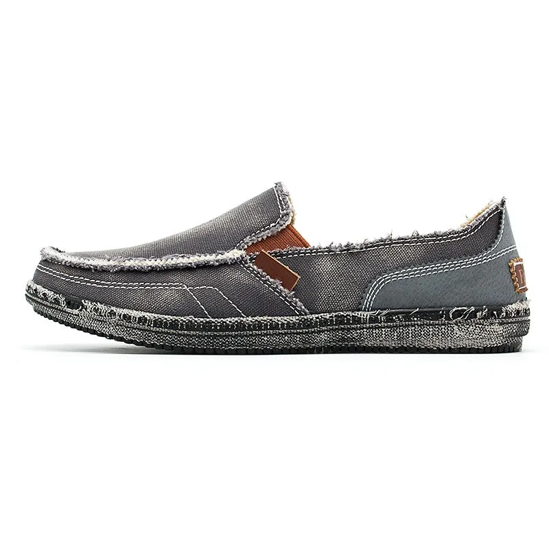 Men's breathable Washed Canvas Slip-ons Mens Espadrille Casual Flats Loafers