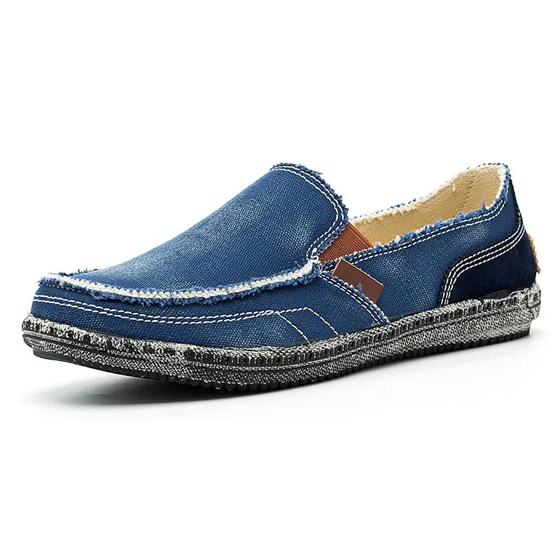Men's breathable Washed Canvas Slip-ons Mens Espadrille Casual Flats Loafers
