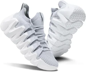 Men's Lightweight Walking Sneakers - Breathable Cushioning Gym Shoes Slip-Resistant Athletic Shoes for Running