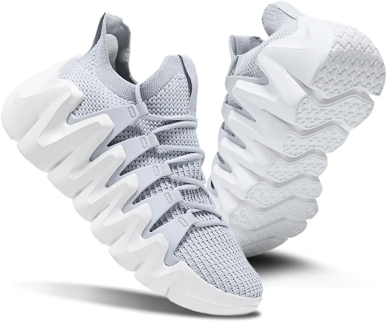 Men's Lightweight Walking Sneakers - Breathable Cushioning Gym Shoes Slip-Resistant Athletic Shoes for Running
