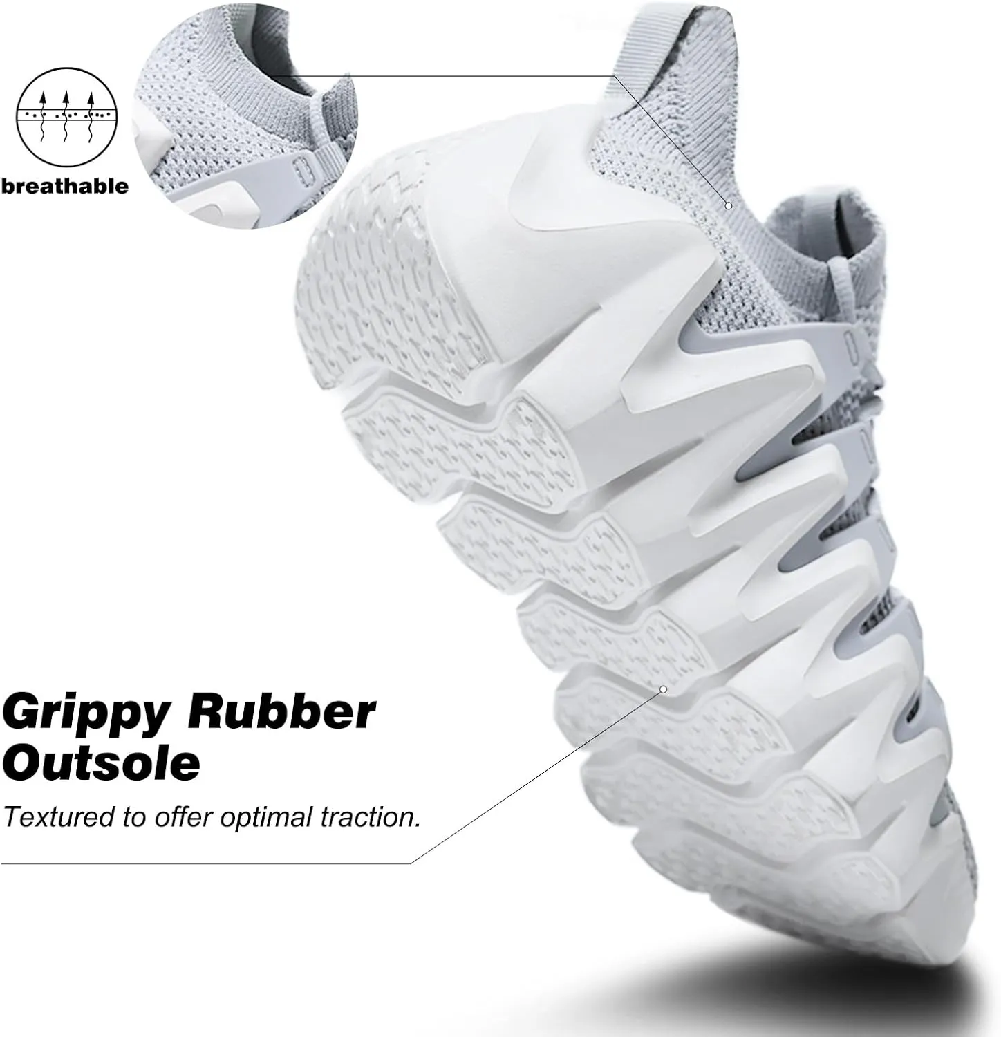 Men's Lightweight Walking Sneakers - Breathable Cushioning Gym Shoes Slip-Resistant Athletic Shoes for Running