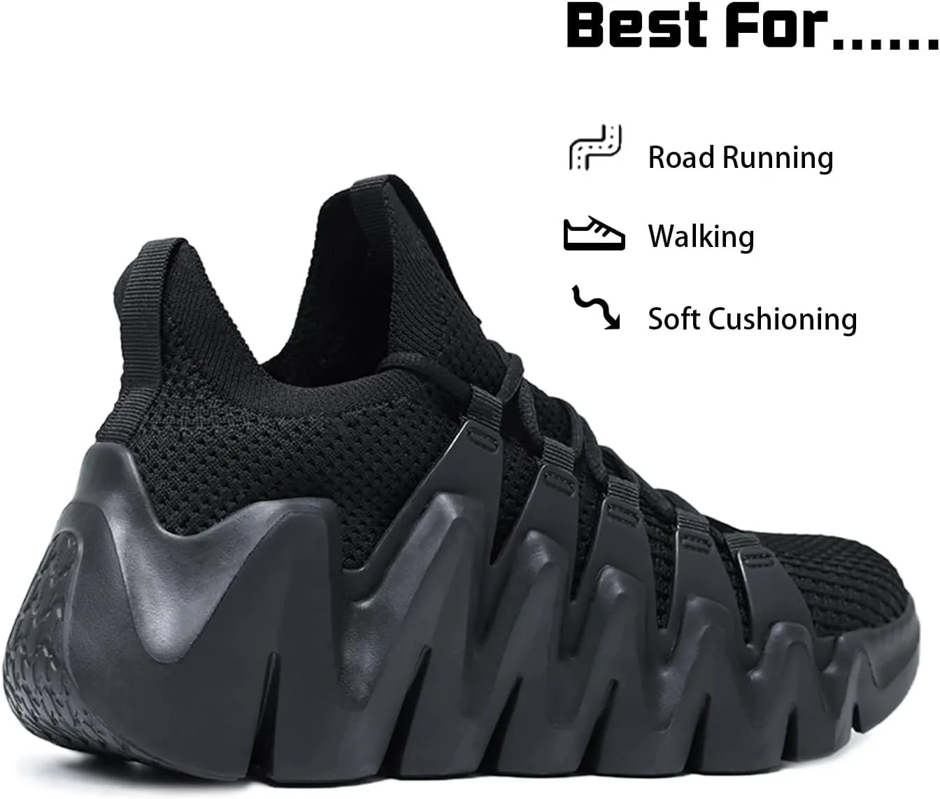 Men's Lightweight Walking Sneakers - Breathable Cushioning Gym Shoes Slip-Resistant Athletic Shoes for Running