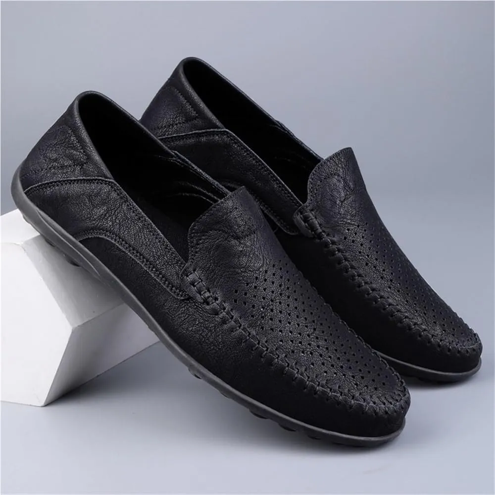 Mens Loafers Moccasins Shoes Lightweight Breathable PU Leather Comfortable Anti-Slip Slip Resistant Outdoor Classic Slip-ons