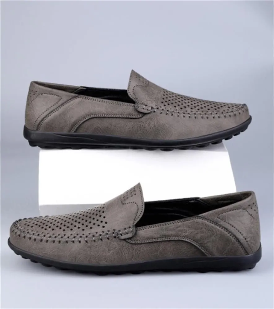 Mens Loafers Moccasins Shoes Lightweight Breathable PU Leather Comfortable Anti-Slip Slip Resistant Outdoor Classic Slip-ons
