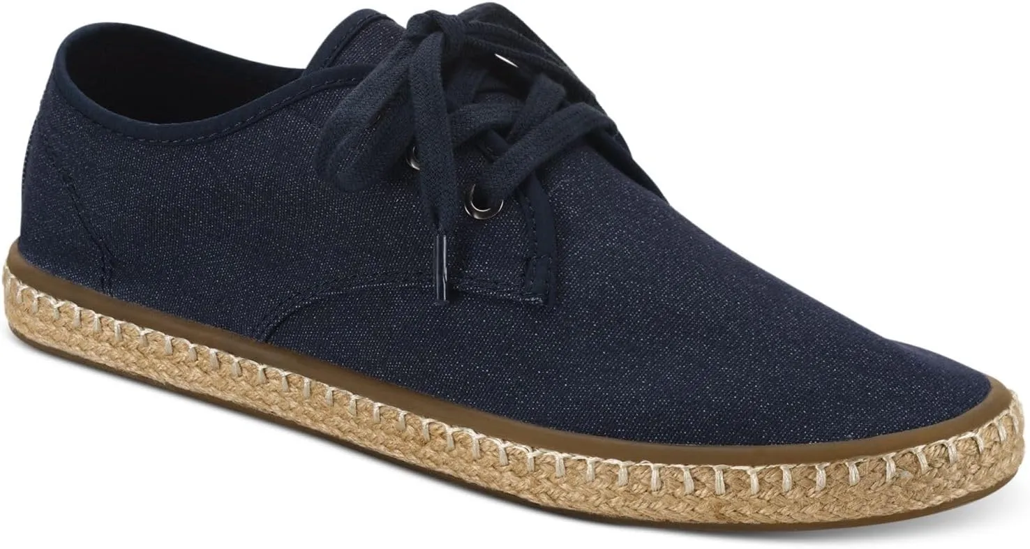 Mens Navy Comfort Zane Round Toe Platform Lace-Up Espadrille Shoes 7 M