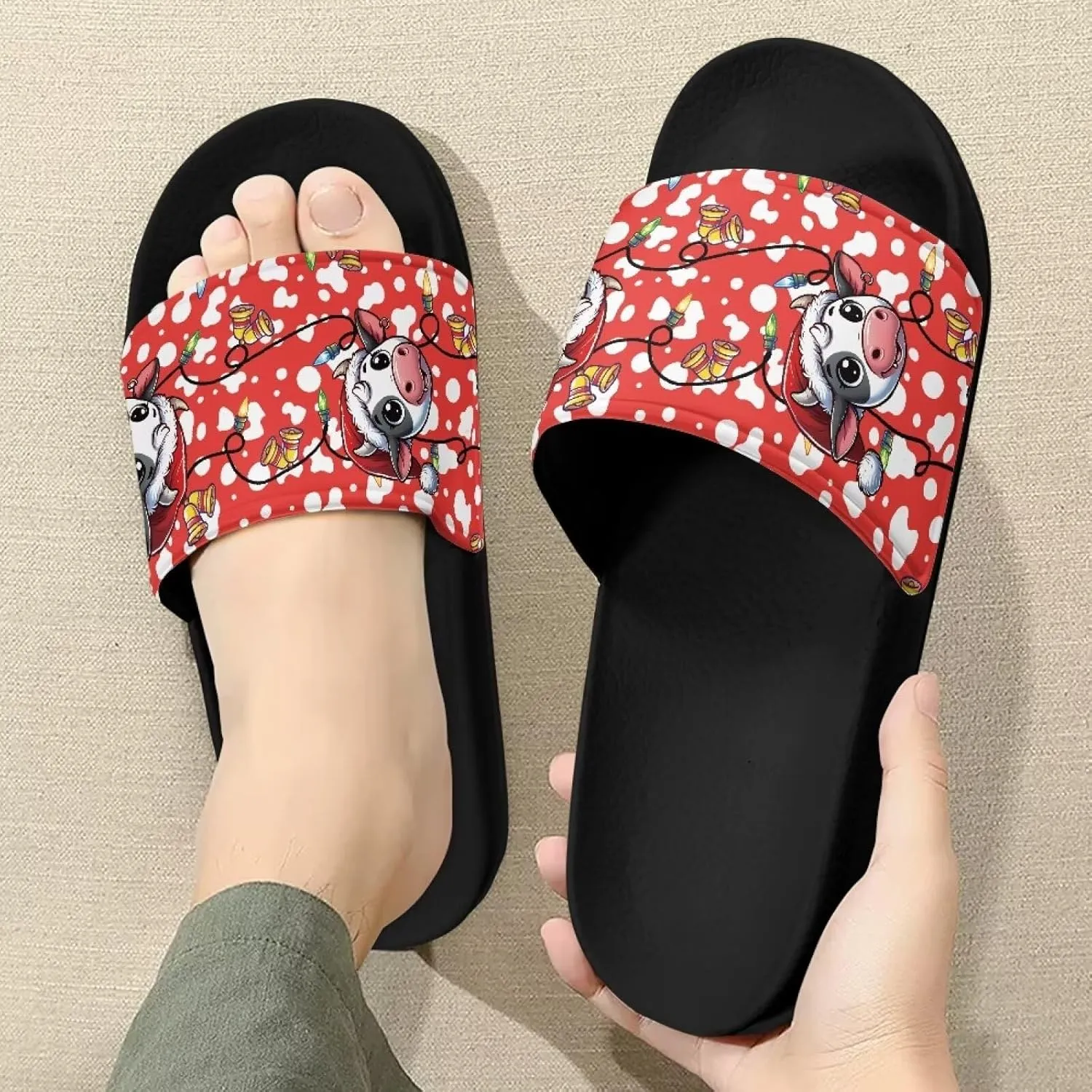 Mens Slide Sandal Slippers Adult Comfort House Slippers Flat Slides Shower Sandals for Home Outdoor Walking