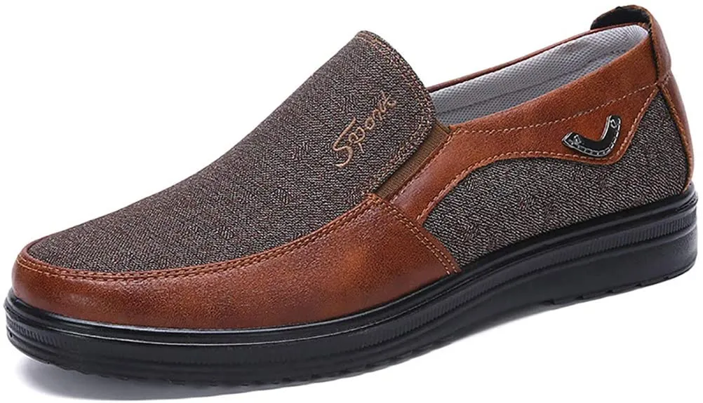 Men's Slip-on Loafer Casual Driving Shoes Breathable Canvas Comfortable Lightweight Great Travel Walking Shoes for Adult Male