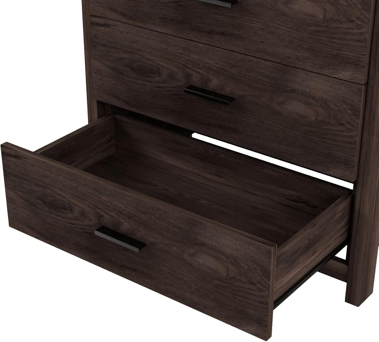 Merax 5 Drawer Tall Wooden Dresser for Bedroom, Retro Chests Office Storage Cabinet Furniture, Walnut