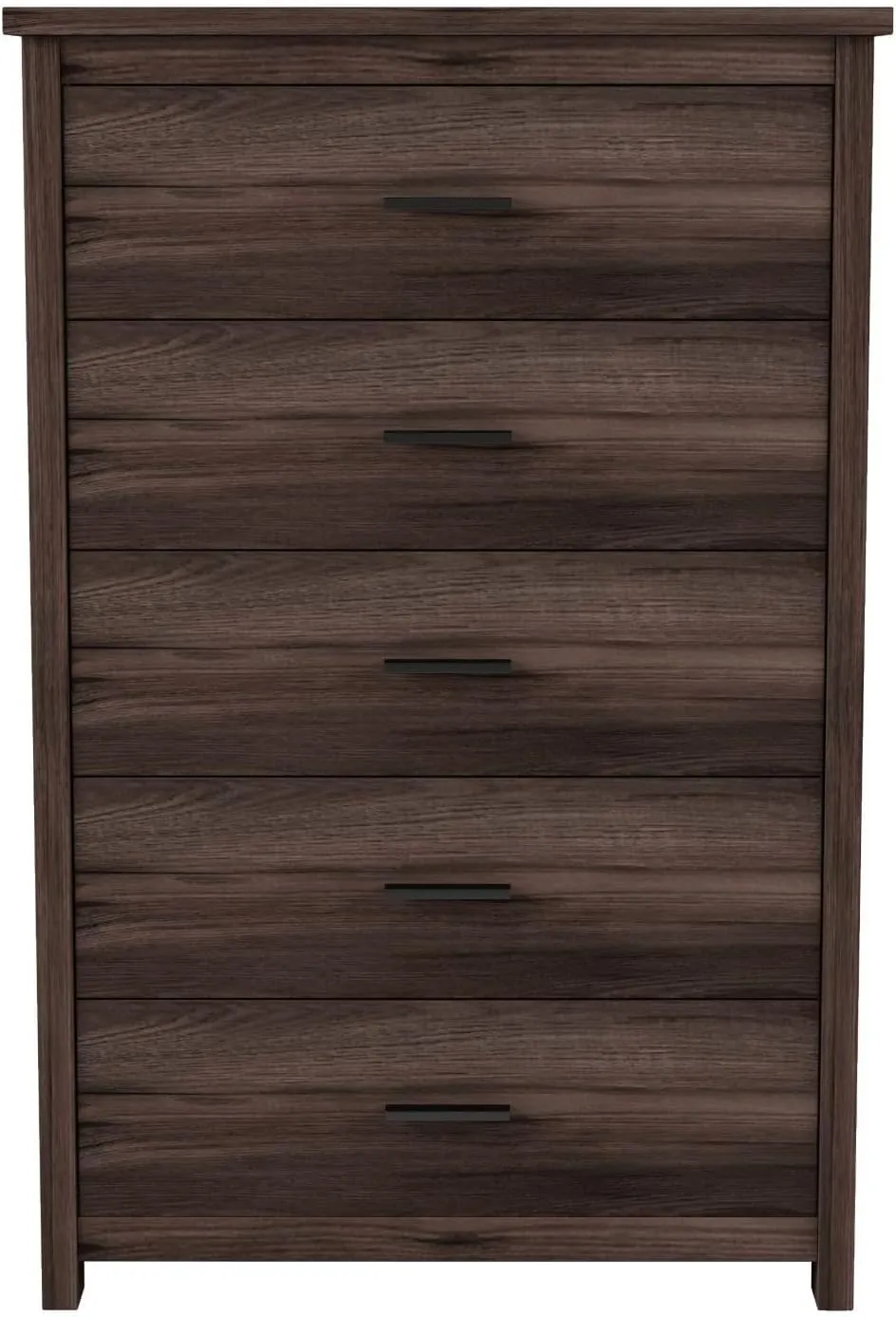 Merax 5 Drawer Tall Wooden Dresser for Bedroom, Retro Chests Office Storage Cabinet Furniture, Walnut