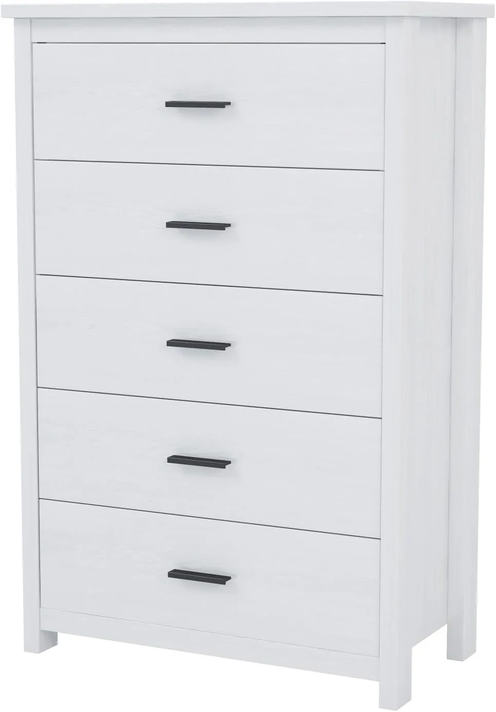 Merax 5 Drawer Tall Wooden Dresser for Bedroom, Retro Chests Office Storage Cabinet Furniture, White