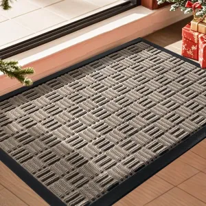 Mibao Front Door Mat, Heavy Duty Durable Welcome Mat for Outdoor Indoor, Dirt Trapper Waterproof Super Absorbent Door Mat for Entryway Outside Patio Porch, 29.5" x 17", Beige