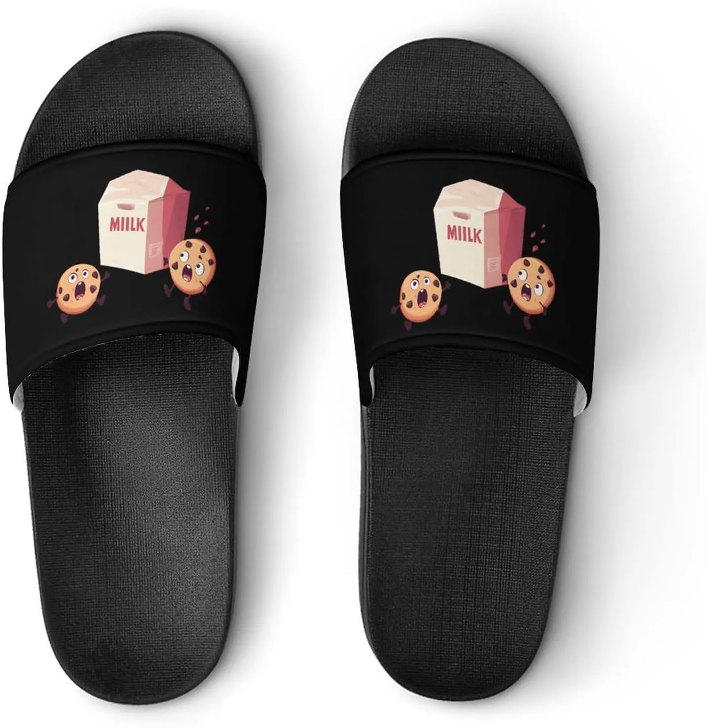 Milk And Biscuits Unisex Non-Slip Home Slippers Open-toe Outdoor Indoor Slide Shoes Shower Sandals