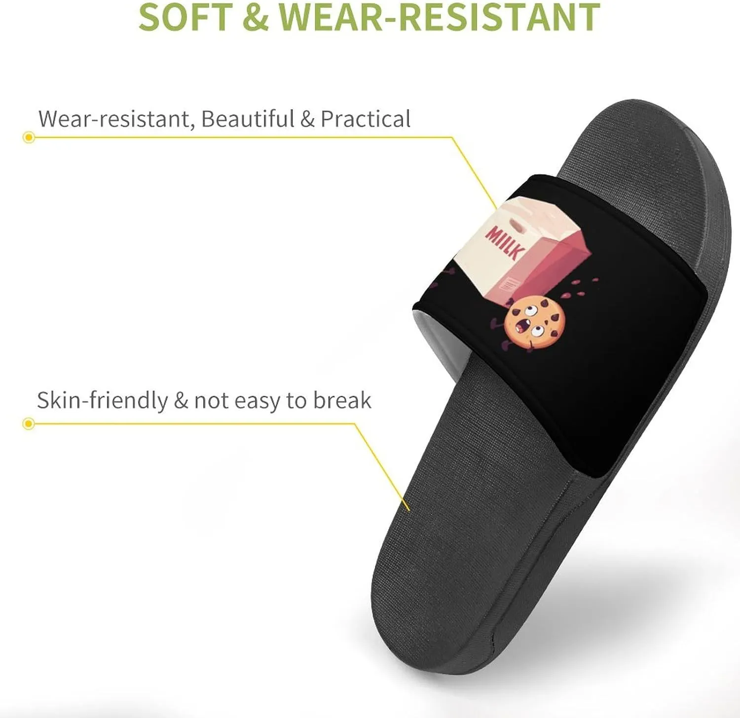 Milk And Biscuits Unisex Non-Slip Home Slippers Open-toe Outdoor Indoor Slide Shoes Shower Sandals