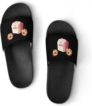 Milk And Biscuits Unisex Non-Slip Home Slippers Open-toe Outdoor Indoor Slide Shoes Shower Sandals