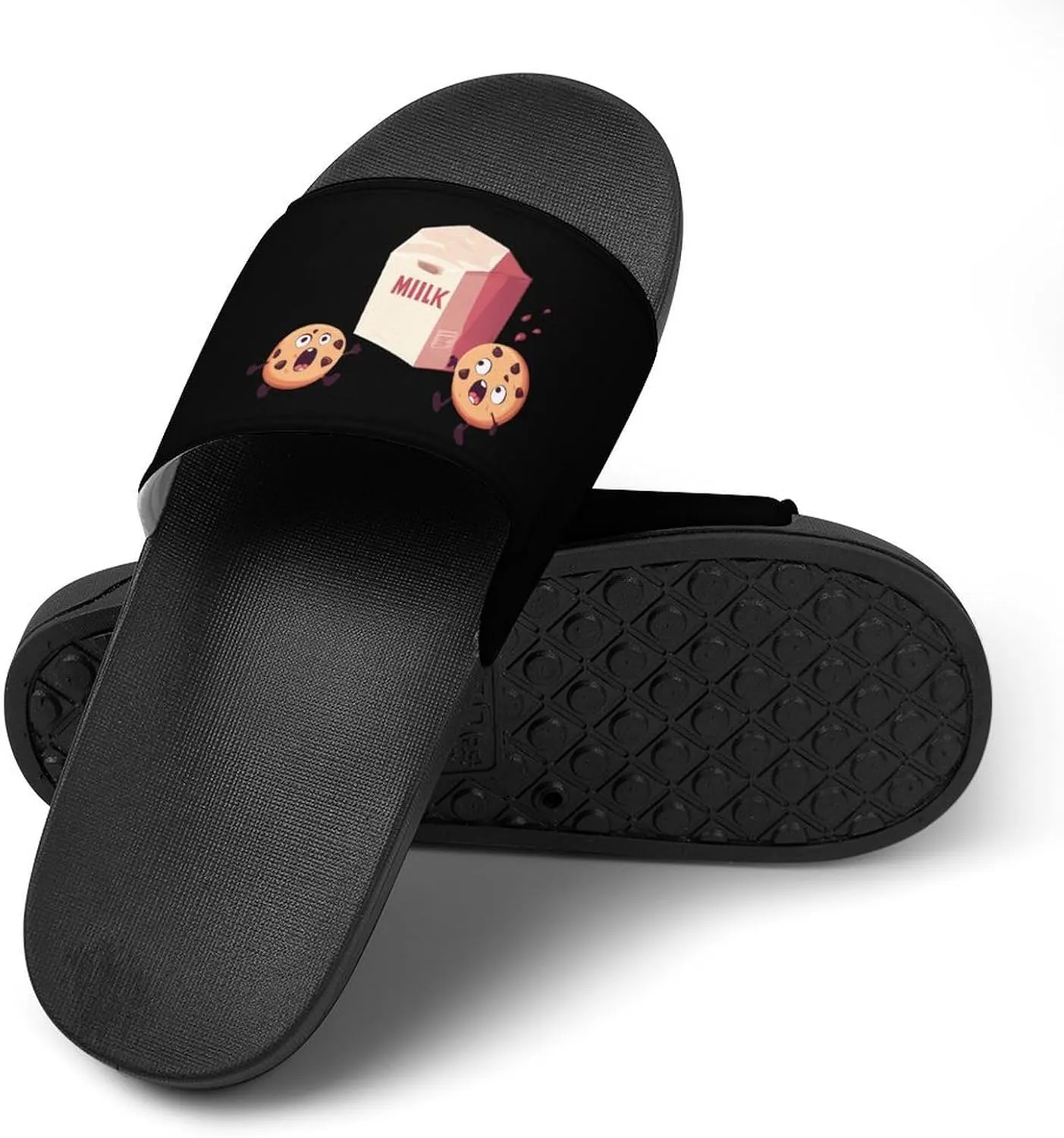 Milk And Biscuits Unisex Non-Slip Home Slippers Open-toe Outdoor Indoor Slide Shoes Shower Sandals