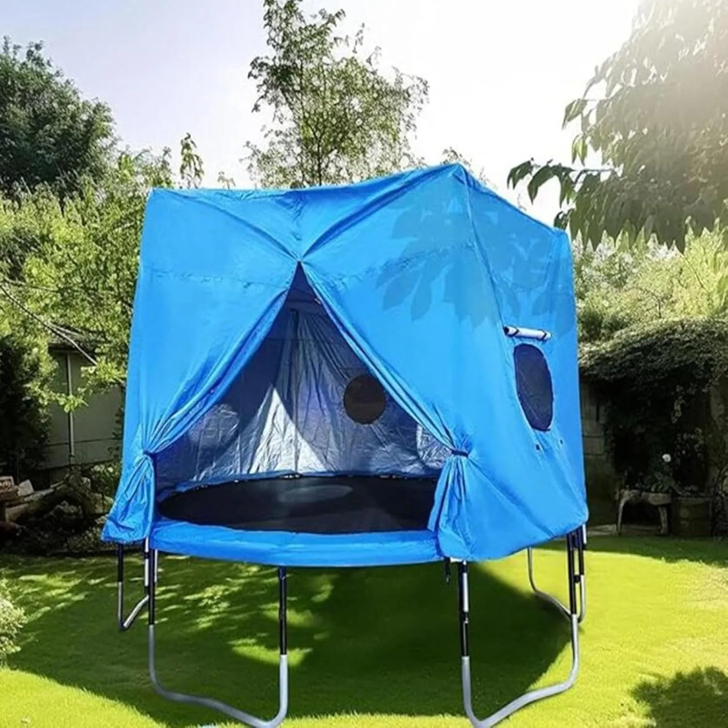 Moyu666-6FT/8FT/10FT/12FT/14FT/15FT Trampoline Tent, Trampoline Tent Cover, Waterproof Oxford Trampoline Canopy, Trampoline Sun Shade for 6 Straight Pole Round Trampoline