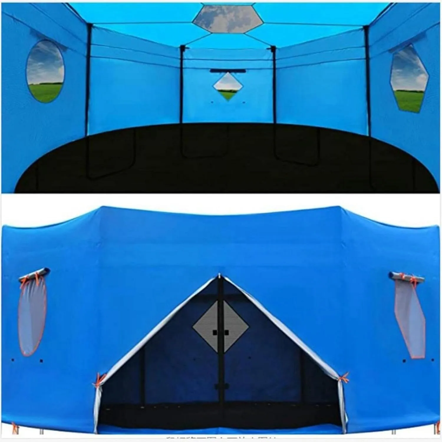 Moyu666-6FT/8FT/10FT/12FT/14FT/15FT Trampoline Tent, Trampoline Tent Cover, Waterproof Oxford Trampoline Canopy, Trampoline Sun Shade for 6 Straight Pole Round Trampoline