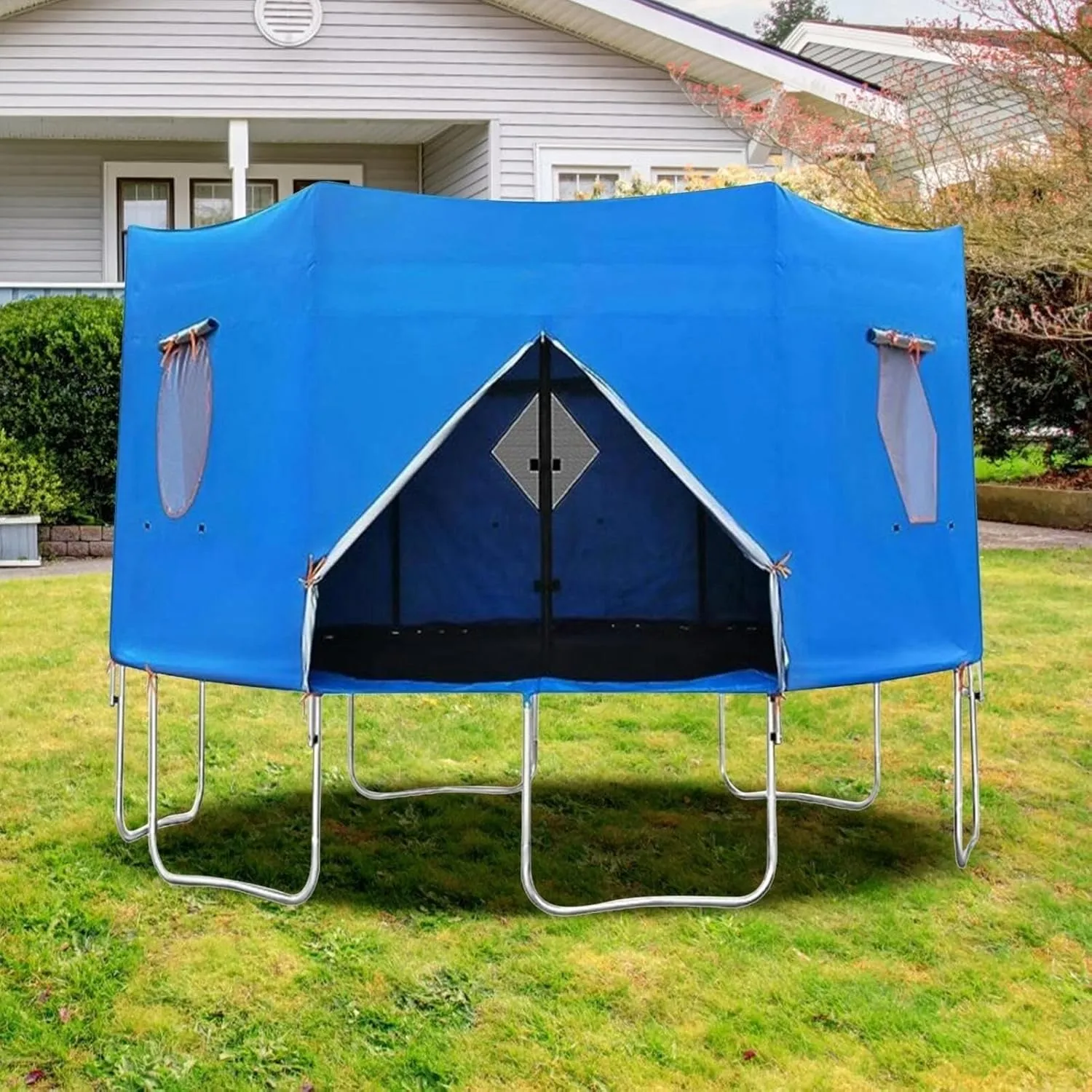 Moyu666-6FT/8FT/10FT/12FT/14FT/15FT Trampoline Tent, Trampoline Tent Cover, Waterproof Oxford Trampoline Canopy, Trampoline Sun Shade for 6 Straight Pole Round Trampoline