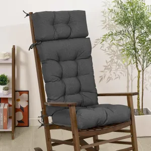 mudilun Indoor/Outdoor Rocking Chair Cushion Anti-Slip Tufted Patio Furniture Cushion with Straps High Back Rocking Chair Cushion for Bedroom, Living Room, Baby Room, Outdoor Patio Chair