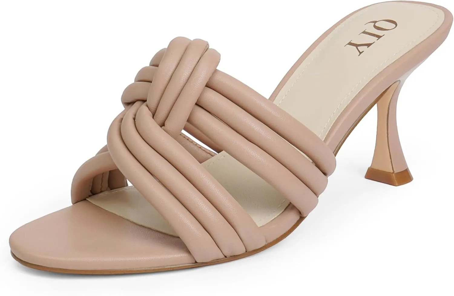 Mule Heels for Women Slip On Heeled Knot Sandals for Women Wedding Dressy Shoes