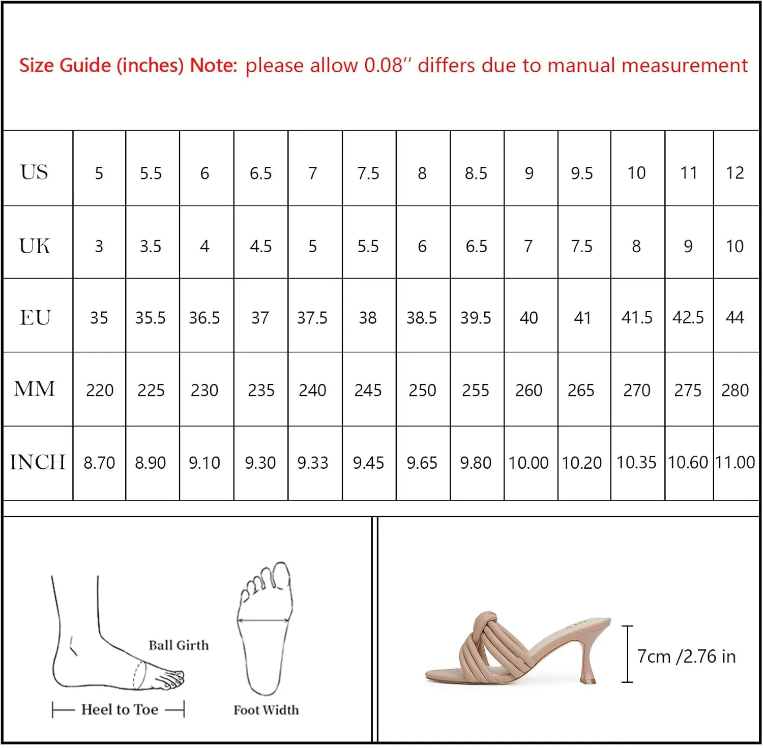 Mule Heels for Women Slip On Heeled Knot Sandals for Women Wedding Dressy Shoes