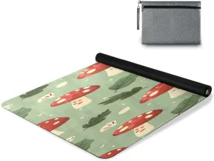 Mushroom Leaf Yoga Mat Tear Resistance & Thick Gym Fitness Mat,Non Slip Natural Rubber Yoga Mat for Yoga, Pilates & Floor Workouts