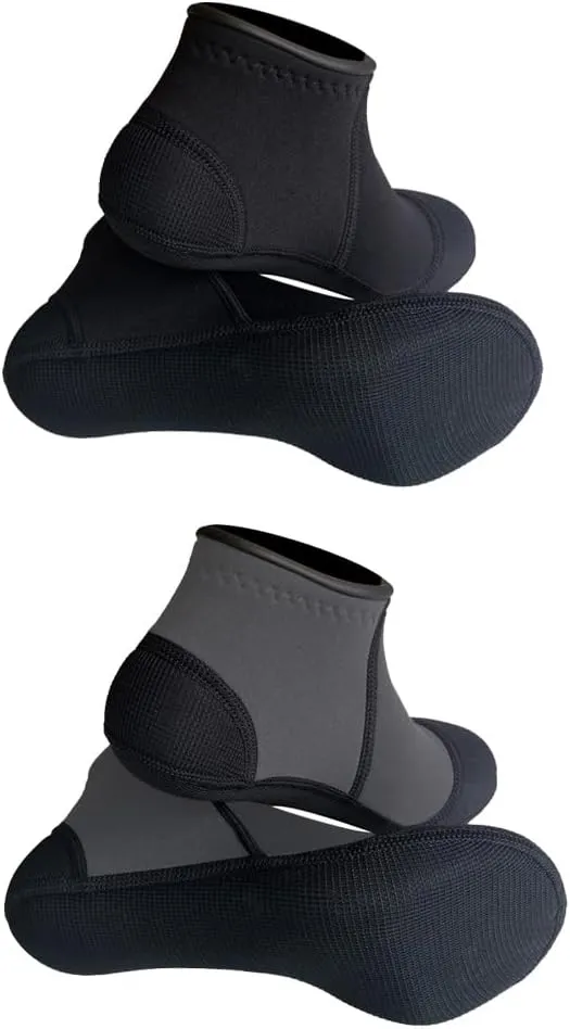 MYLEDI 2 pairs Unisex Shorty Neoprene 3mm Wetsuit Socks for Snorkeling Swim Fins Scuba Diving Kayaking Surfing Beach Sports