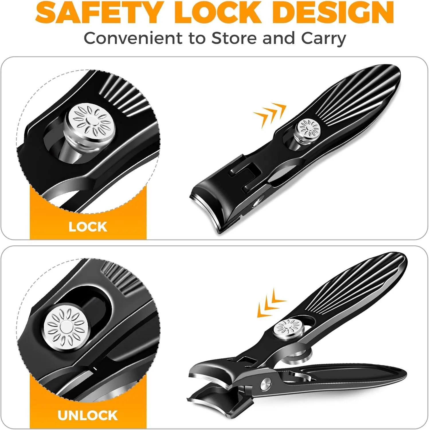 Nail Clippers for Men Thick Nails with Catcher, Large Toe Nail Clippers for Thick Toenails for Seniors with Wide Jaw Opening, Sharp Fingernail Clipper Cutter Set with Long Handle Gifts for Men Women