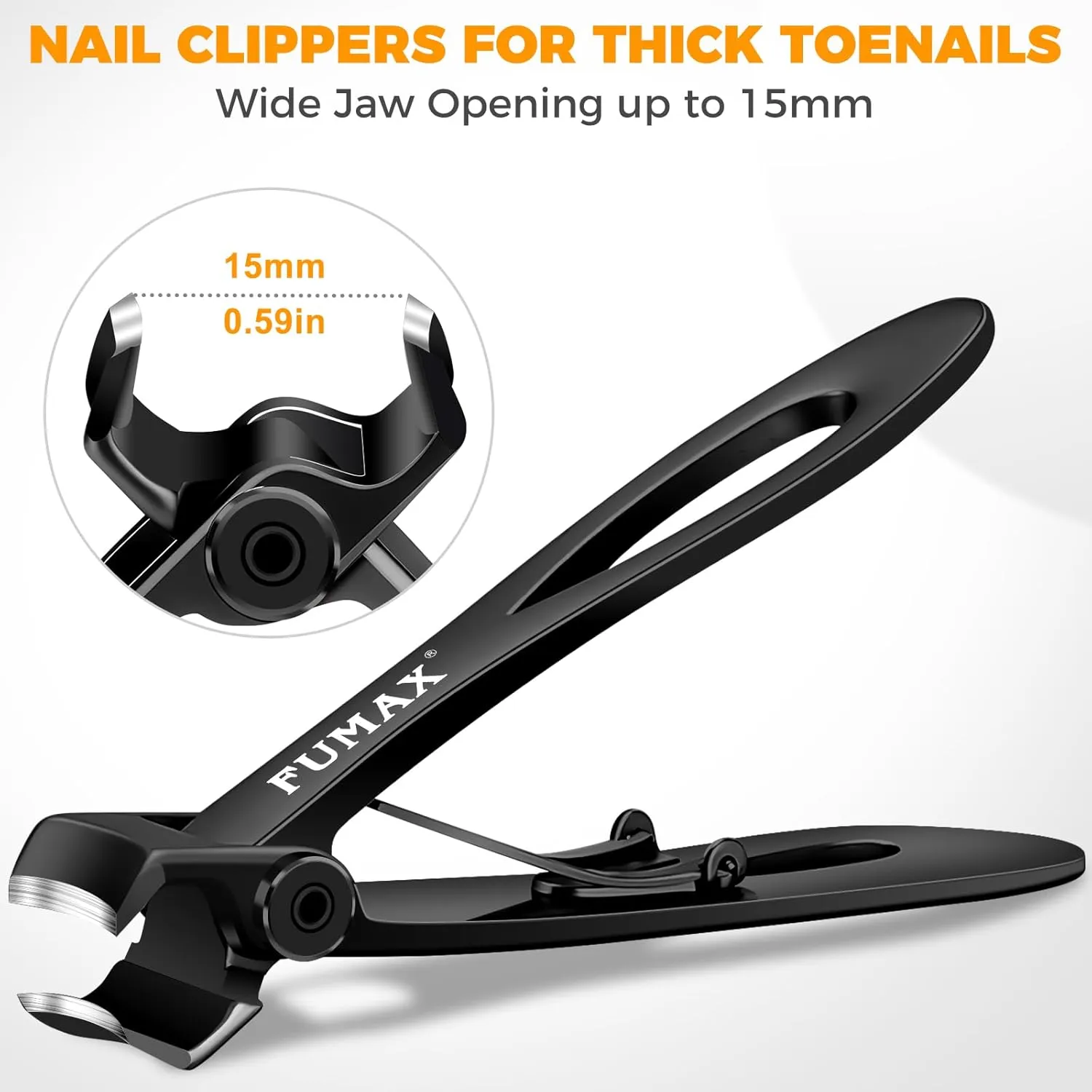 Nail Clippers for Men Thick Nails with Catcher, Large Toe Nail Clippers for Thick Toenails for Seniors with Wide Jaw Opening, Sharp Fingernail Clipper Cutter Set with Long Handle Gifts for Men Women