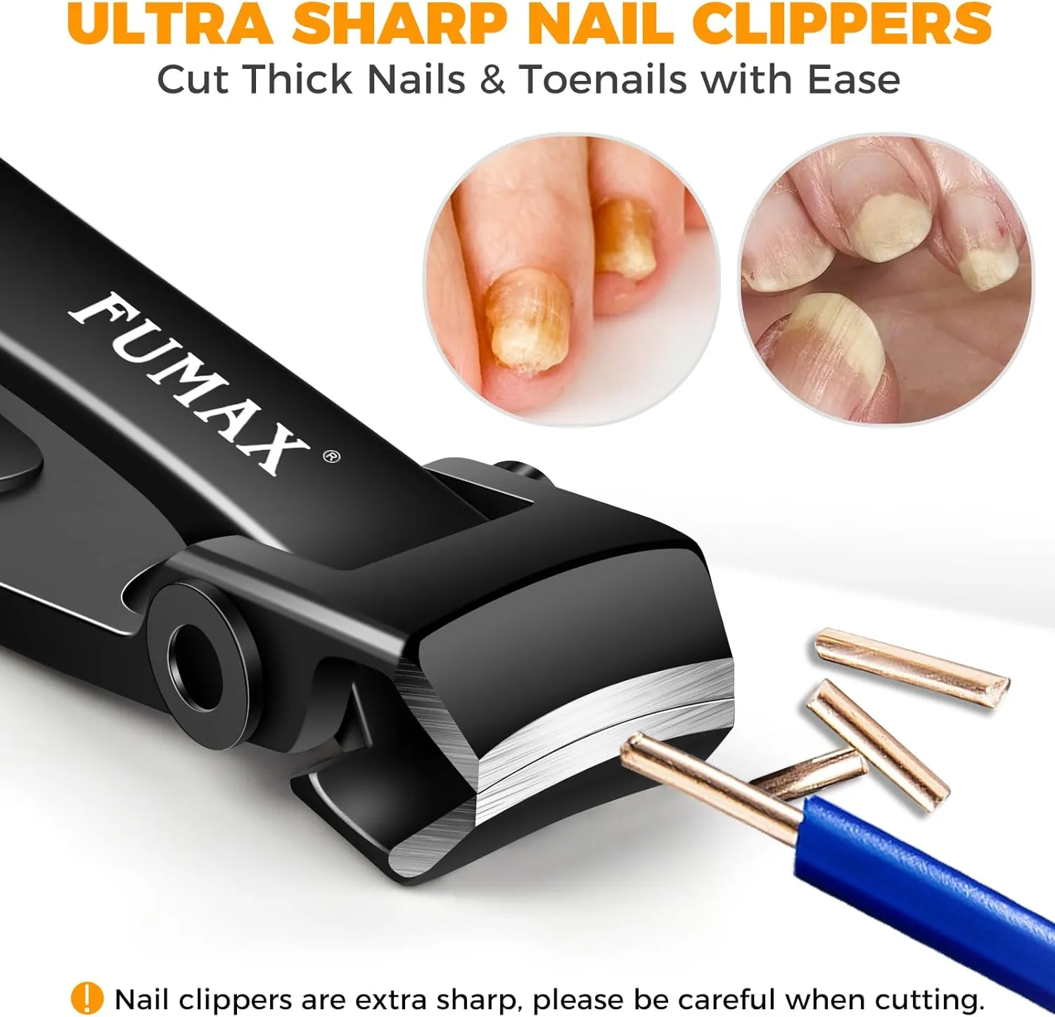 Nail Clippers for Men Thick Nails with Catcher, Large Toe Nail Clippers for Thick Toenails for Seniors with Wide Jaw Opening, Sharp Fingernail Clipper Cutter Set with Long Handle Gifts for Men Women