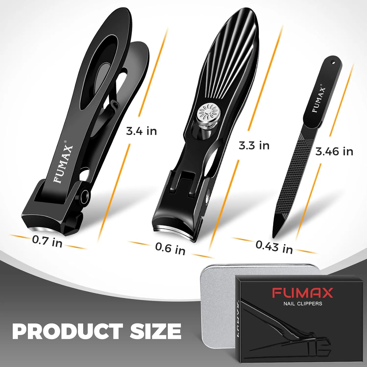 Nail Clippers for Men Thick Nails with Catcher, Large Toe Nail Clippers for Thick Toenails for Seniors with Wide Jaw Opening, Sharp Fingernail Clipper Cutter Set with Long Handle Gifts for Men Women