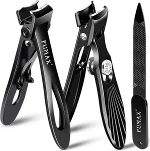 Nail Clippers for Men Thick Nails with Catcher, Large Toe Nail Clippers for Thick Toenails for Seniors with Wide Jaw Opening, Sharp Fingernail Clipper Cutter Set with Long Handle Gifts for Men Women
