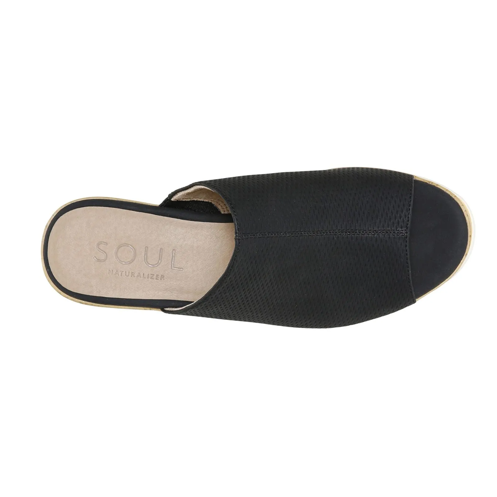 Naturalizer SOUL Women's Goodtimes Mule Slip On Wedge Sandal Black 10W