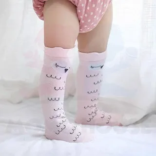 Newborn Cotton Baby Knee High Socks Kids Infant Toddler Cartoon Anti Mosquito Stockings Soft Cotton Socks (HSOCK02)