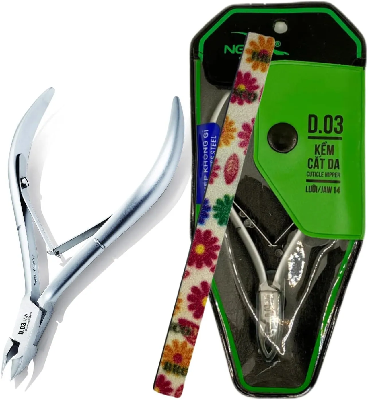 Nghia Professional Stainless Steel Cuticle Nipper C-04 (D-03) Jaw 14 Osimihome Cuticle Cutter Trimmer Manicure Tools with Double Spring– Perfect Nail Care Tool at Home/Spa/Saloon (1 PCS)