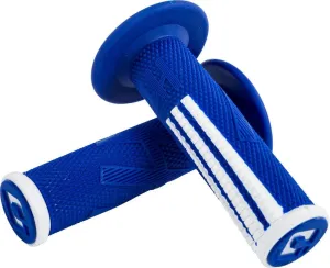 ODI V2 LOCK ON EMIG PRO MOTORCYCLE GRIPS DIRTBIKE OFFROAD MX for 2 & 4 STROKE 7/8"" HANDLEBARS TWIST THROTTLE BLUE/WHITE USA MADE YZ WR TW200 XT225 XT250 SUPER TENERE YZF-R6 YZF-R1