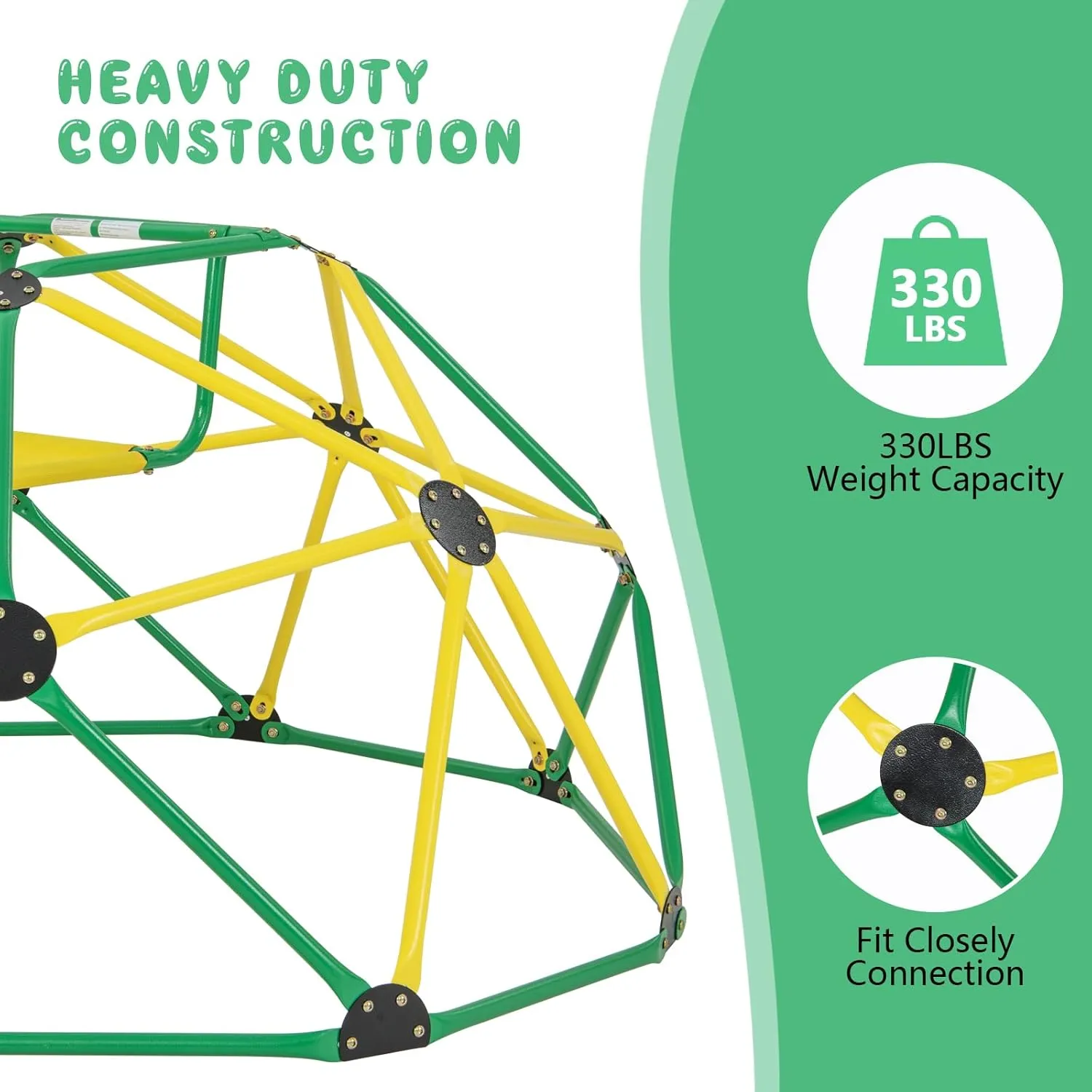 Olakids Climbing Dome with Slide, Kids Outdoor Jungle Gym Geometric Dome Climber, Steel Frame, 8FT Climb Structure Backyard Playground Center Equipment for Toddlers