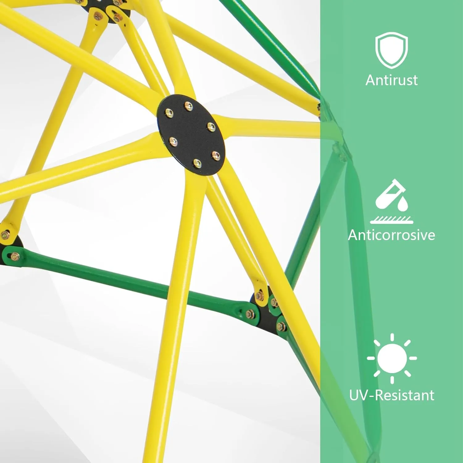 Olakids Climbing Dome with Slide, Kids Outdoor Jungle Gym Geometric Dome Climber, Steel Frame, 8FT Climb Structure Backyard Playground Center Equipment for Toddlers