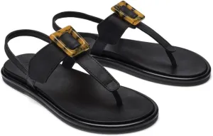 OLUKAI La I T-Bar Womens Sandal 4040-Black-Black 5