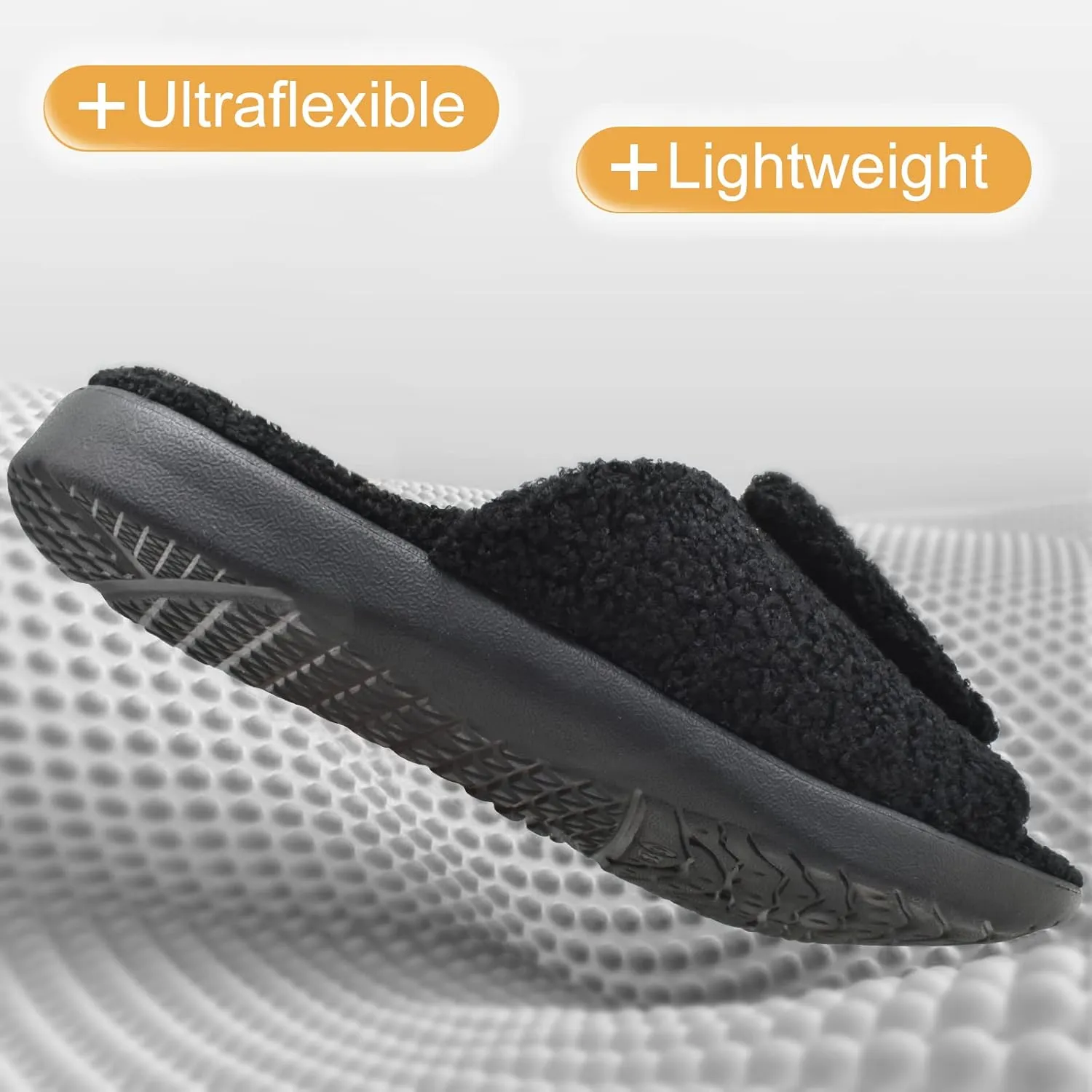 ONCAI Mens House Slippers with Arch Support，Fur Slides with Orthopedic for Plantar Fasciitis Wide Footbed and Adjustable Straps Size 7.5-15