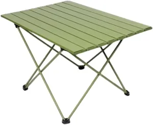 Outdoor s and Chairs Portable Round Picnic Table Egg Roll Table Aluminum Alloy Camping Dinner Table Set,Army Green Large