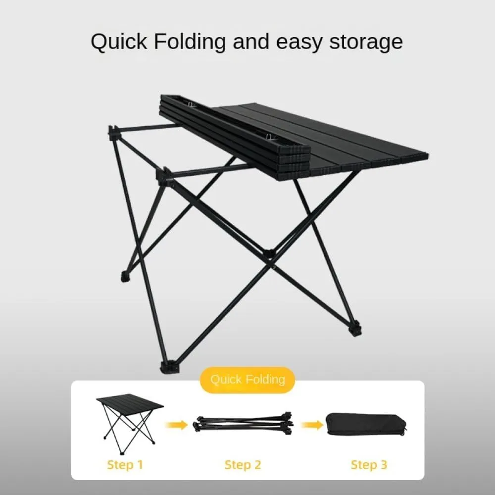 Outdoor s and Chairs Portable Round Picnic Table Egg Roll Table Aluminum Alloy Camping Dinner Table Set,Army Green Large
