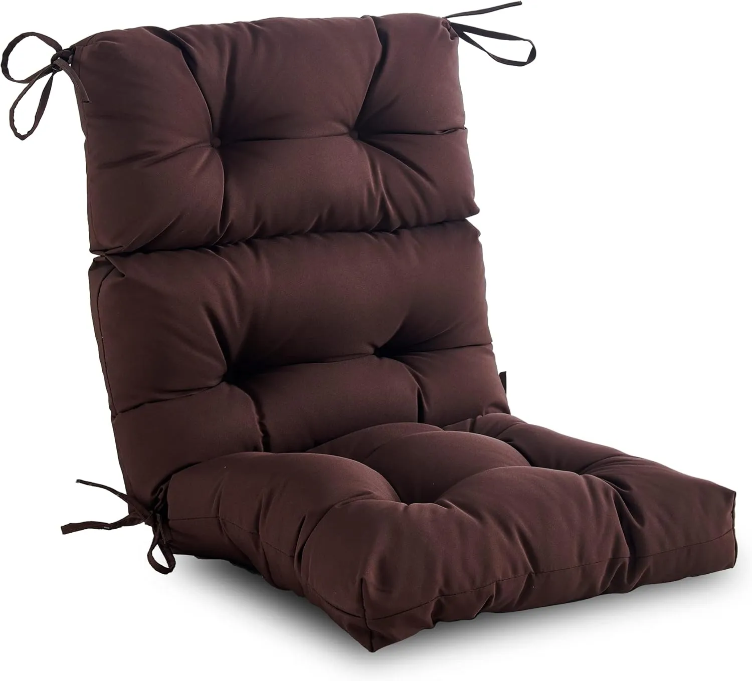 Outdoor/Indoor High Back Chair Cushion, Waterproof All-Weather Stuffed High Rebound Foam Adirondack Seat/Back for Outdoor Furniture, Coffee