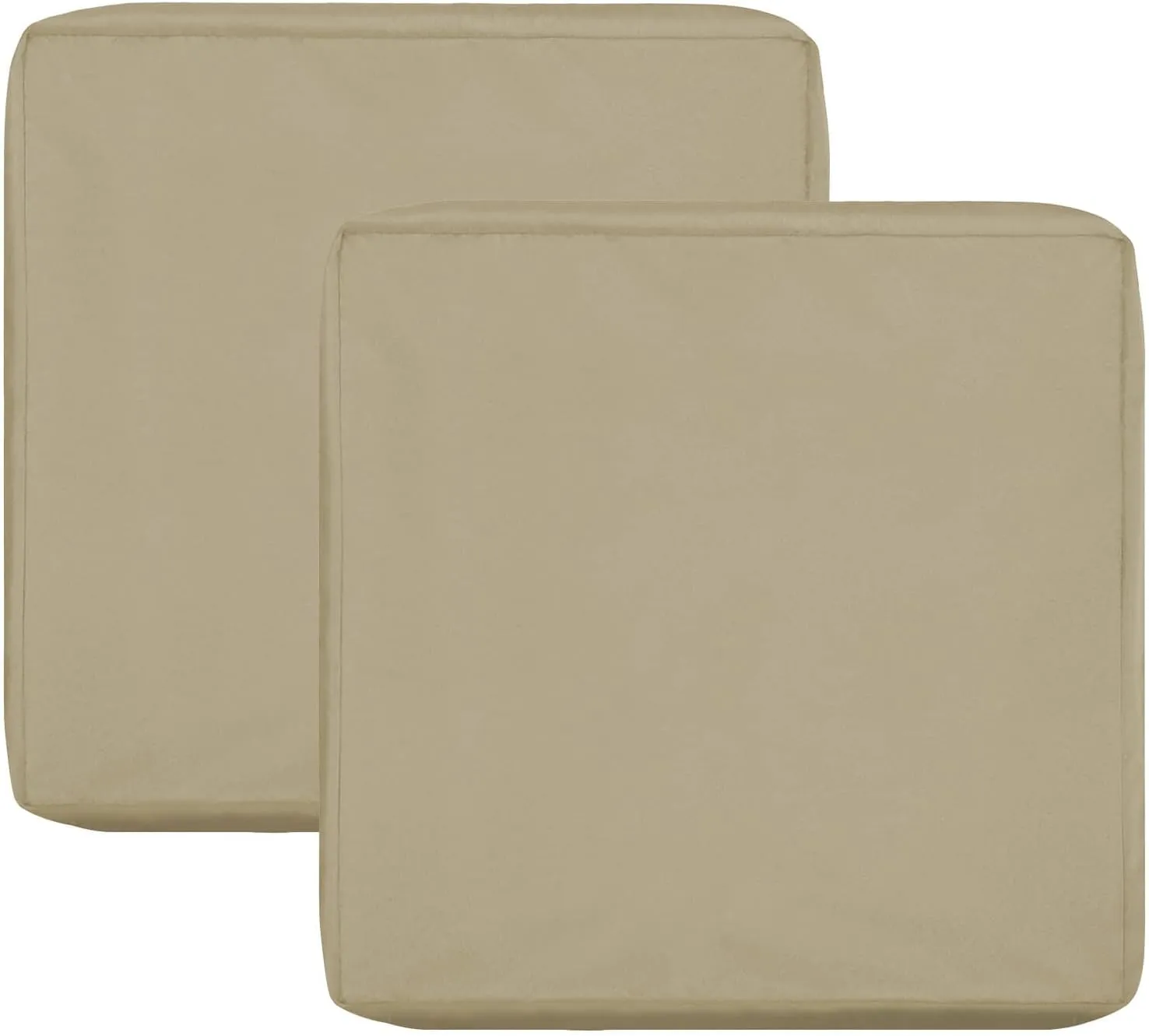 OutdoorLines Patio Seat Cushion Cover Replacement, Waterproof Anti-Slip Outdoor Chair Cushion Covering for Garden and Backyard (Set of 2, 20"x18"x4", Camel, Cover Only)