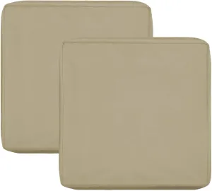 OutdoorLines Patio Seat Cushion Cover Replacement, Waterproof Anti-Slip Outdoor Chair Cushion Covering for Garden and Backyard (Set of 2, 20"x18"x4", Camel, Cover Only)