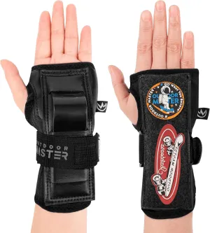 OutdoorMaster Wrist Guards for Snowboarding, Skating, Skateboarding, Impact Resistant Wrist Brace with Splints and Adjustable Strap, Wristsaver Wrist Support Protective Gear for Adults/Youth (1 Pair)