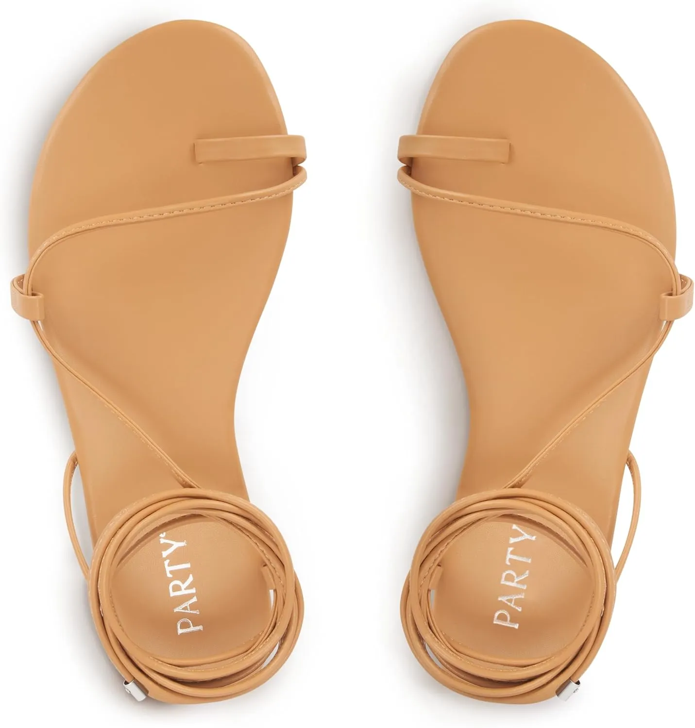 PARTY Women's Strappy Sandals Lace Up Flats Tie Up Shoes Wrap Flip Flop