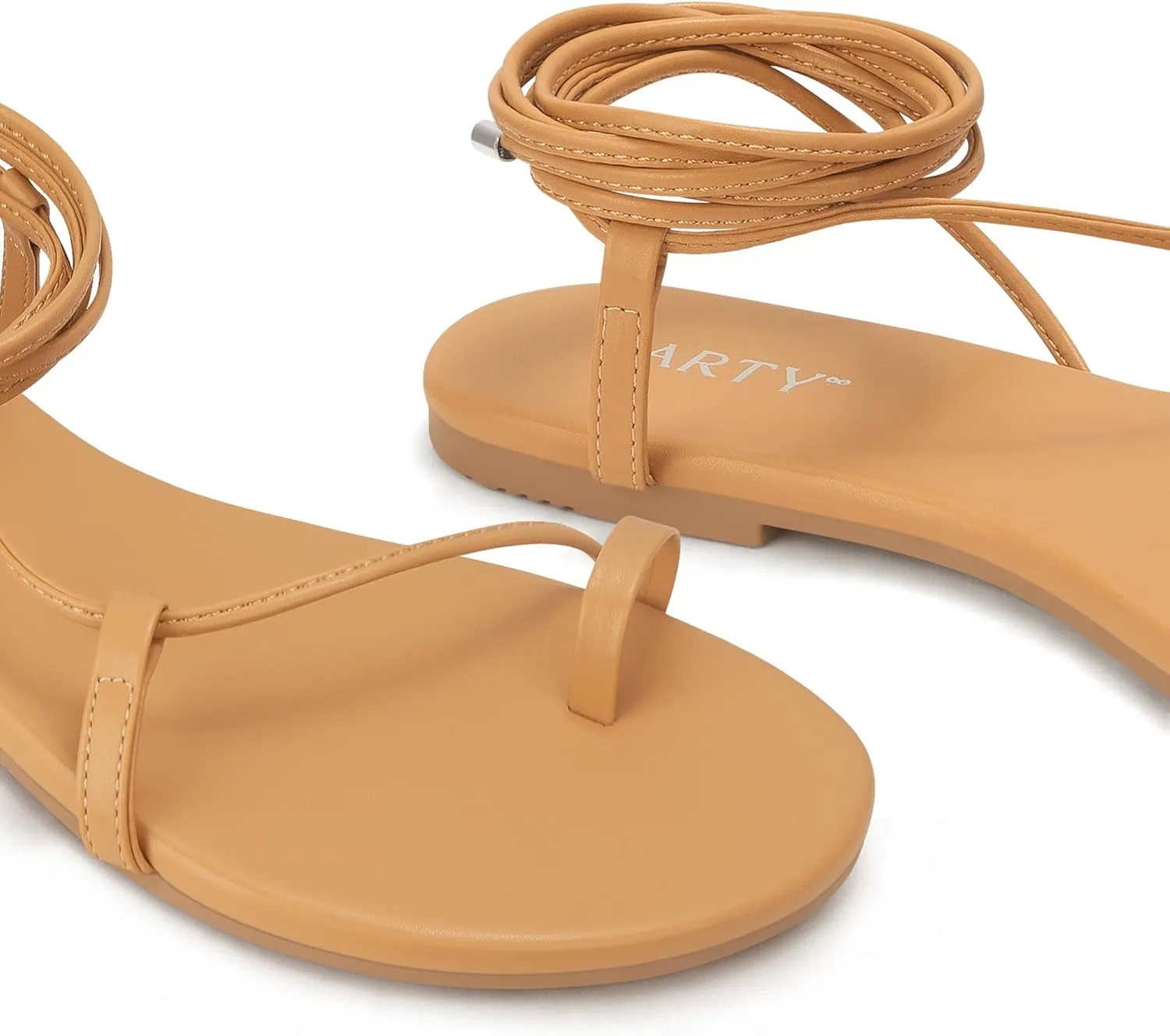 PARTY Women's Strappy Sandals Lace Up Flats Tie Up Shoes Wrap Flip Flop