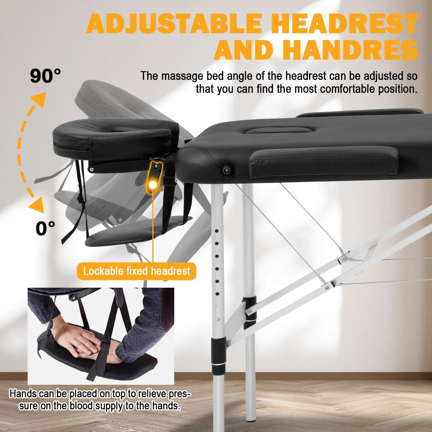 PayLessHere Aluminium Massage Bed Portable Massage Table 24 inche Wide Lash Bed 3 Folding Heigh Adjustable Spa Table with Non-Woven Bag for Spa Footmassage Facial CareSpa Tattoo