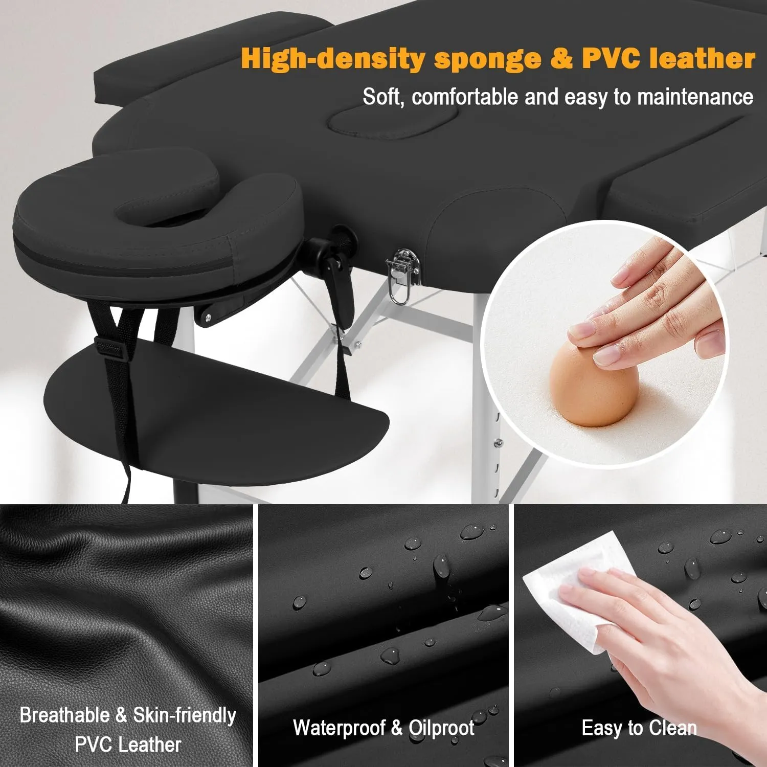 PayLessHere Aluminium Massage Bed Portable Massage Table 24 inche Wide Lash Bed 3 Folding Heigh Adjustable Spa Table with Non-Woven Bag for Spa Footmassage Facial CareSpa Tattoo
